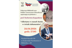 Plakat promujący wykład prof. N. Kasparka